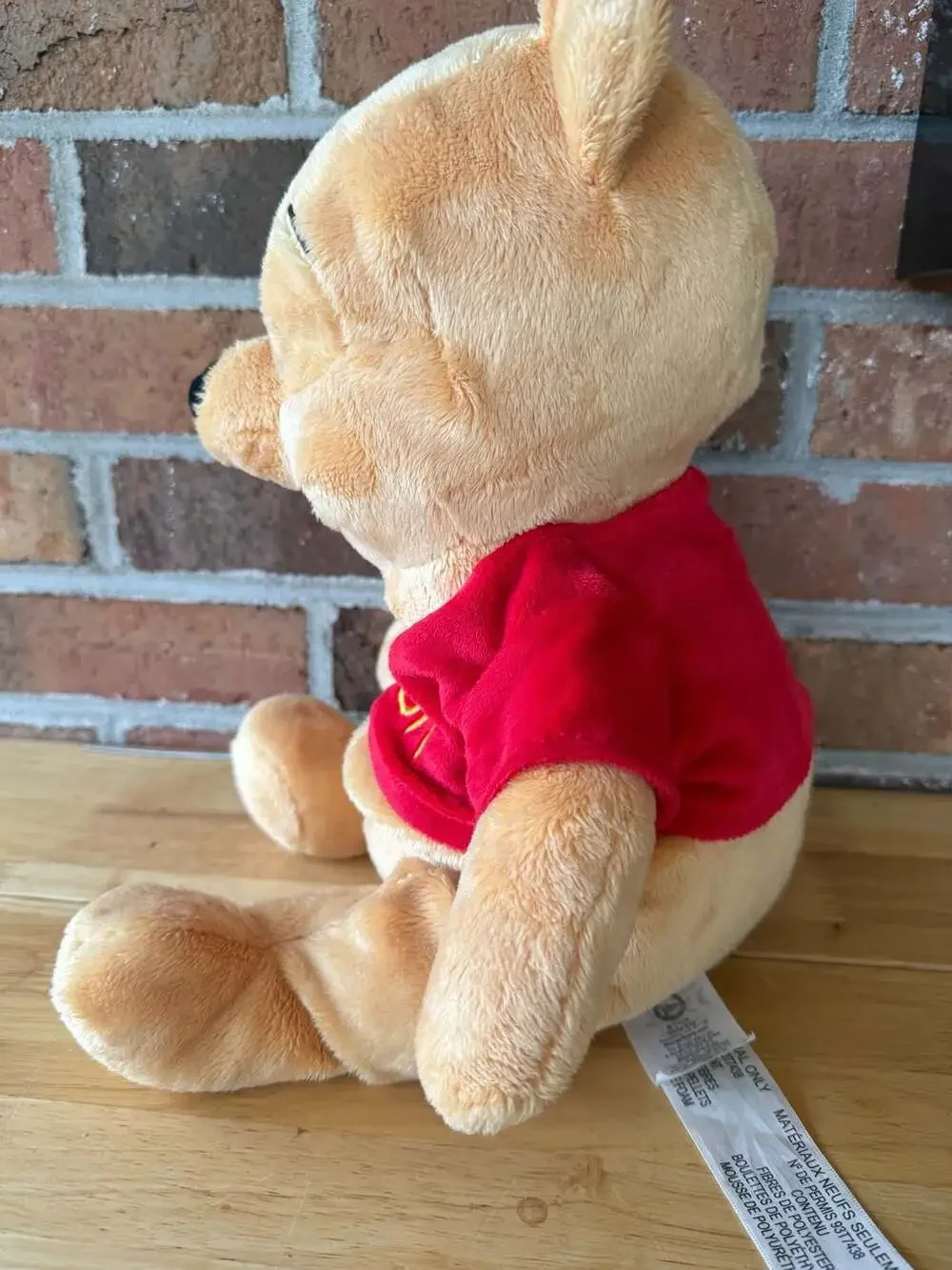 Disney Store Winnie The Pooh Plush Stuffed Animal with Red Shirt